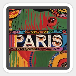 Paris Hidden in Abstract Art Tshirt Sticker